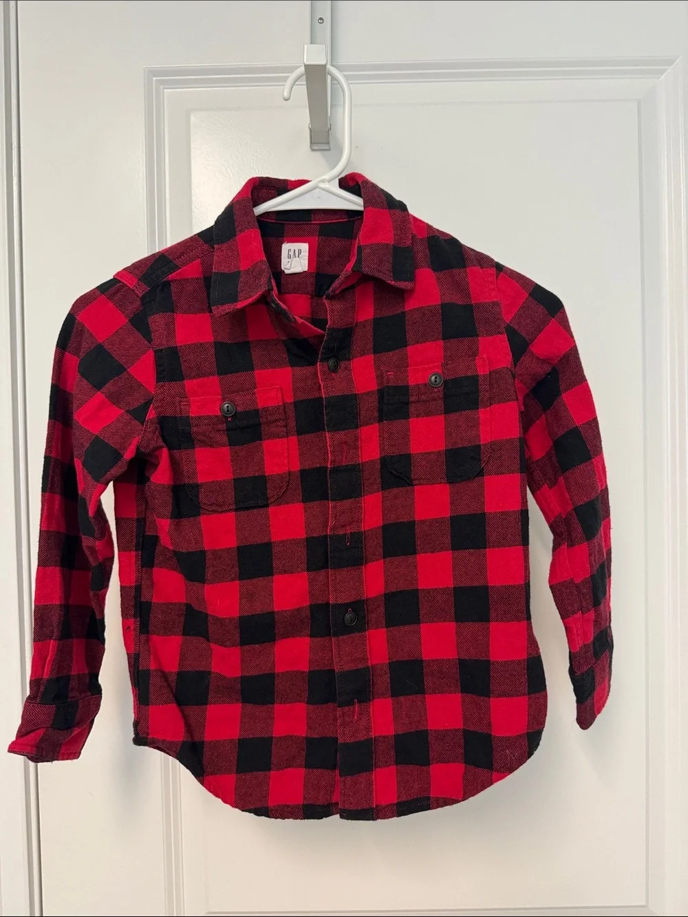 GAP Red and Black Plaid Flannel Shirt